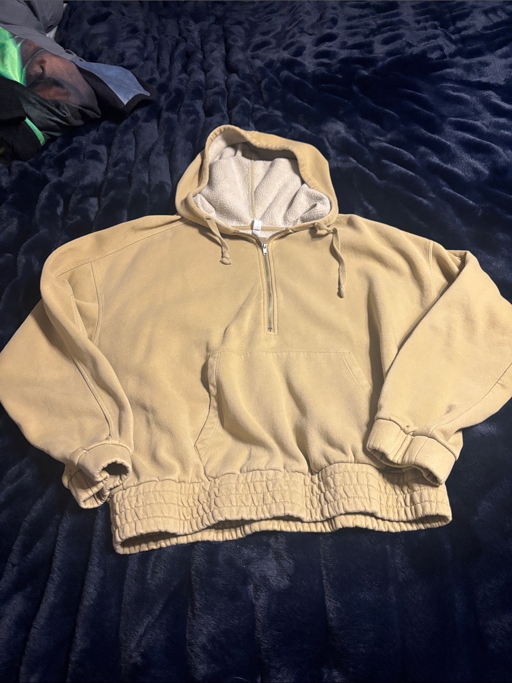 FP Movement by Free People Cropped Hooded Pullover in Beige